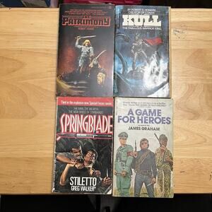 Vintage Set Of 4 Fiction Books Patrimony Kull Springblade Game For Heroes